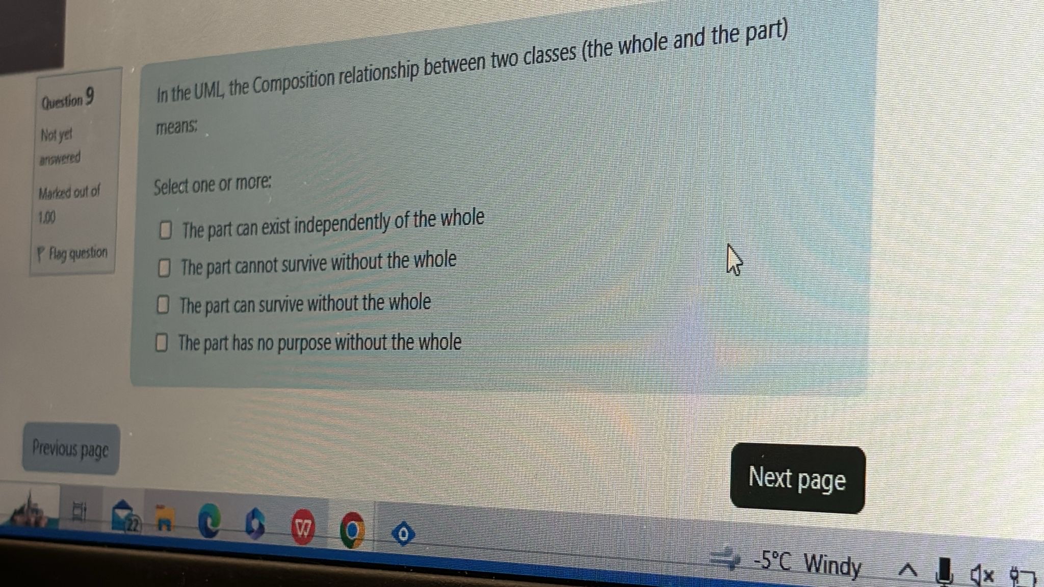 In the UML, the Composition relationship between