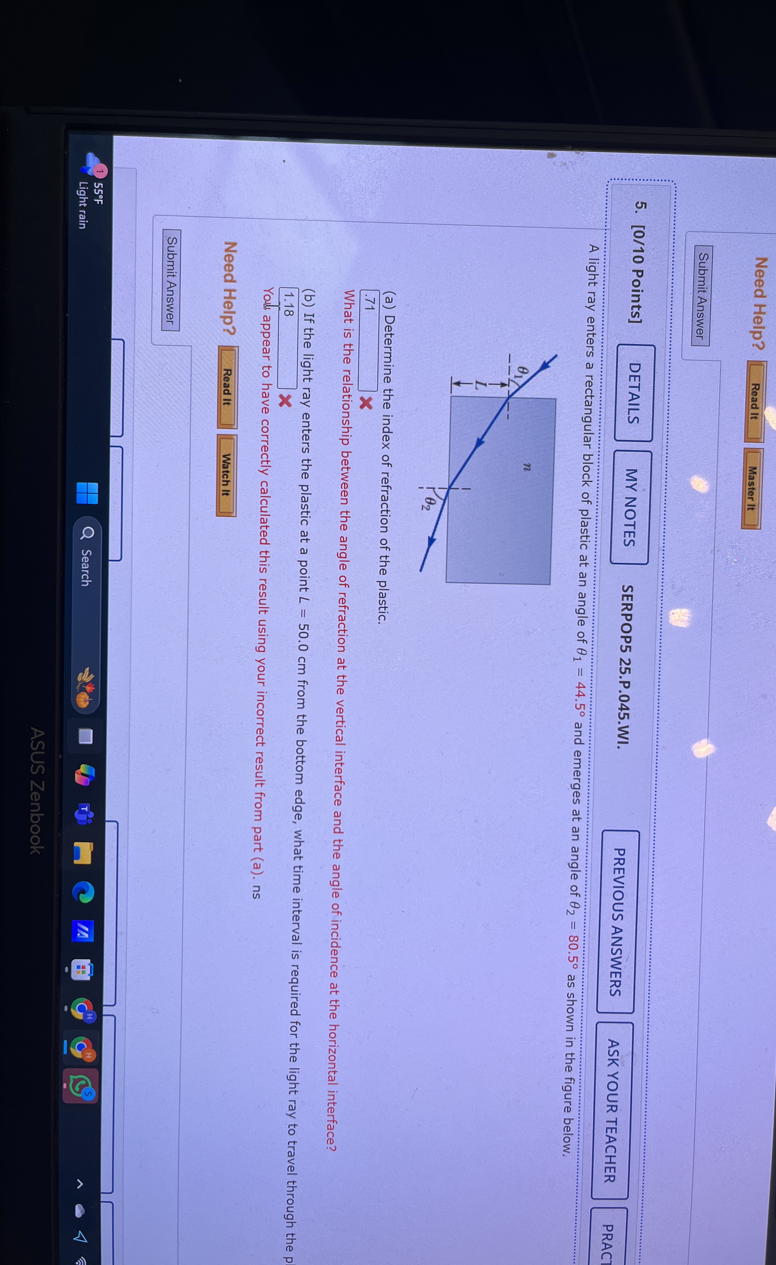 Need Help? Read It Master It Submit Answer 5 . [