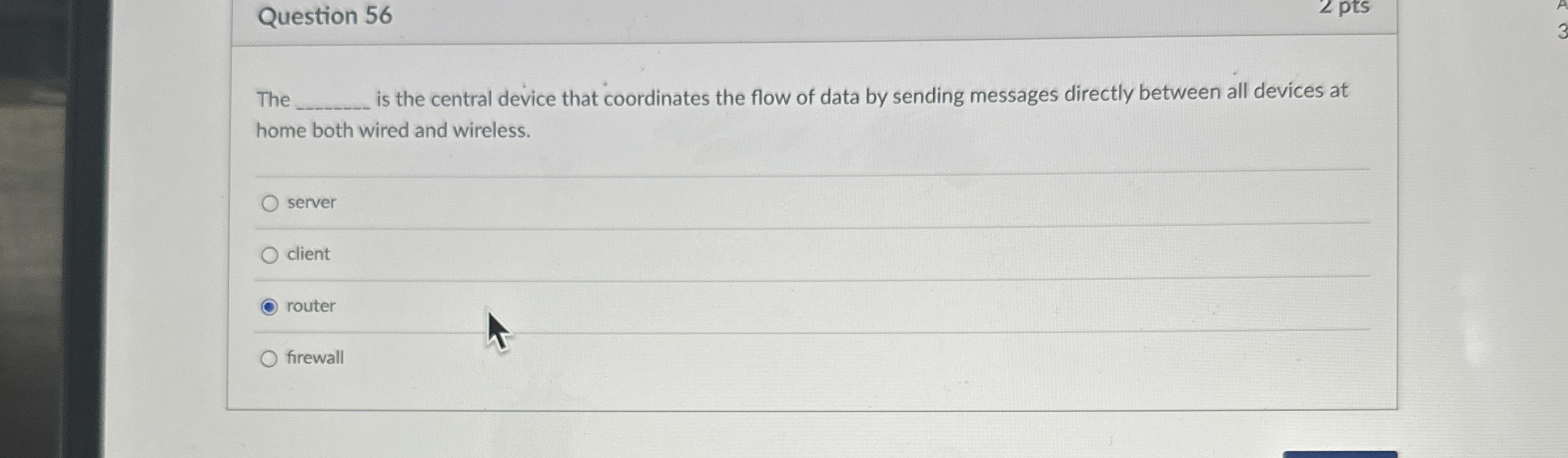 Question 5 6 The is the central device that