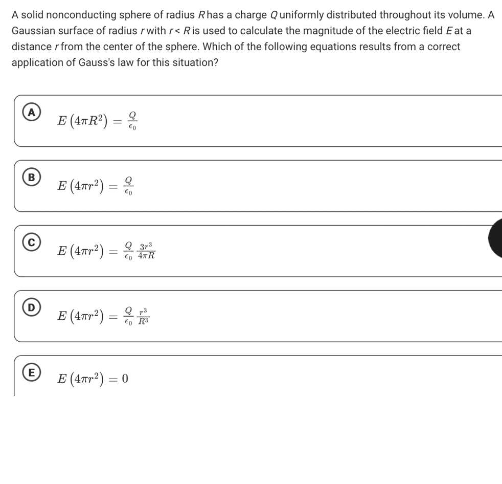 A solid nonconducting sphere of radius R has a