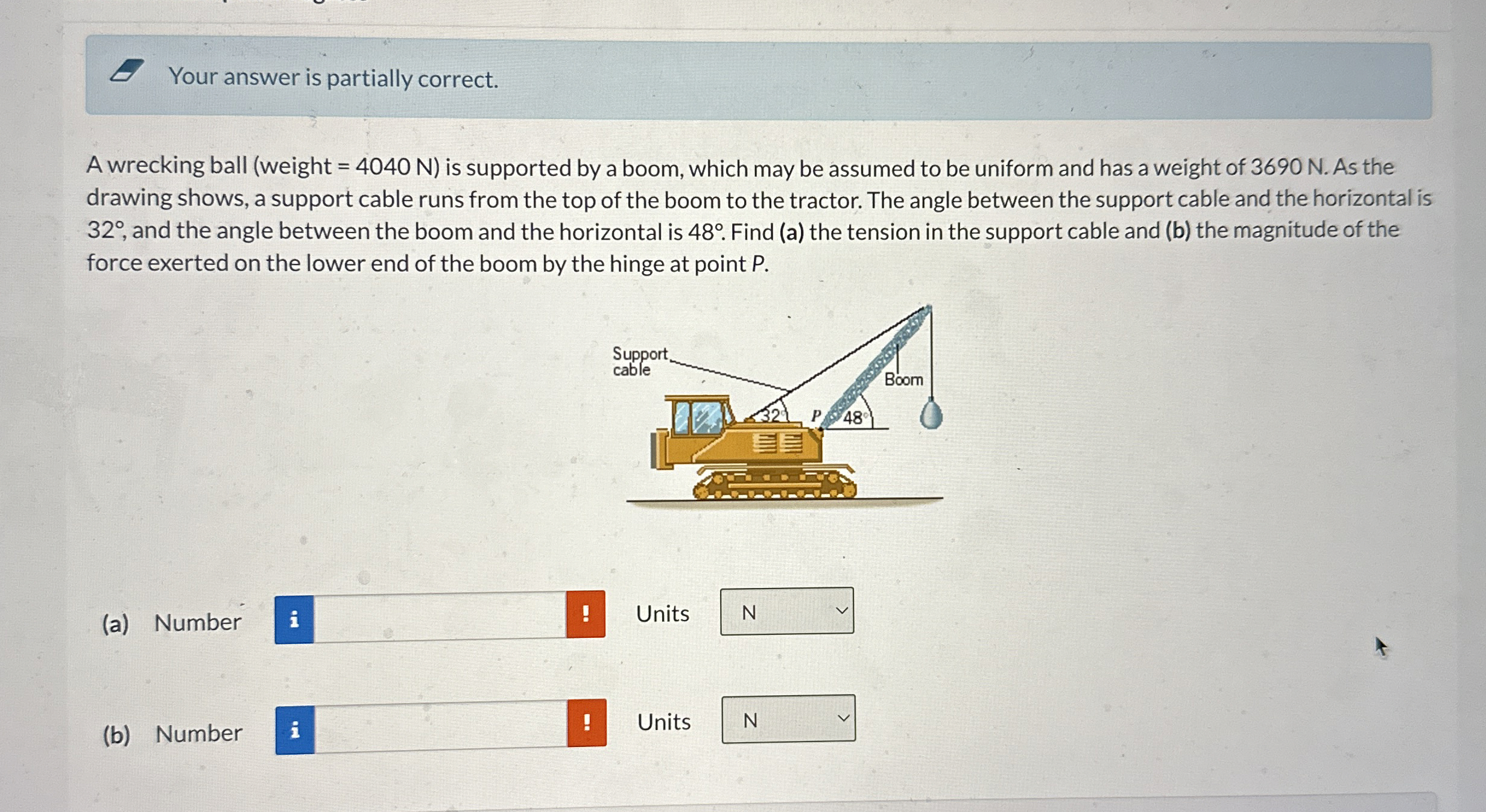 A wrecking ball ( weight = 4 0 4 0 N ) is