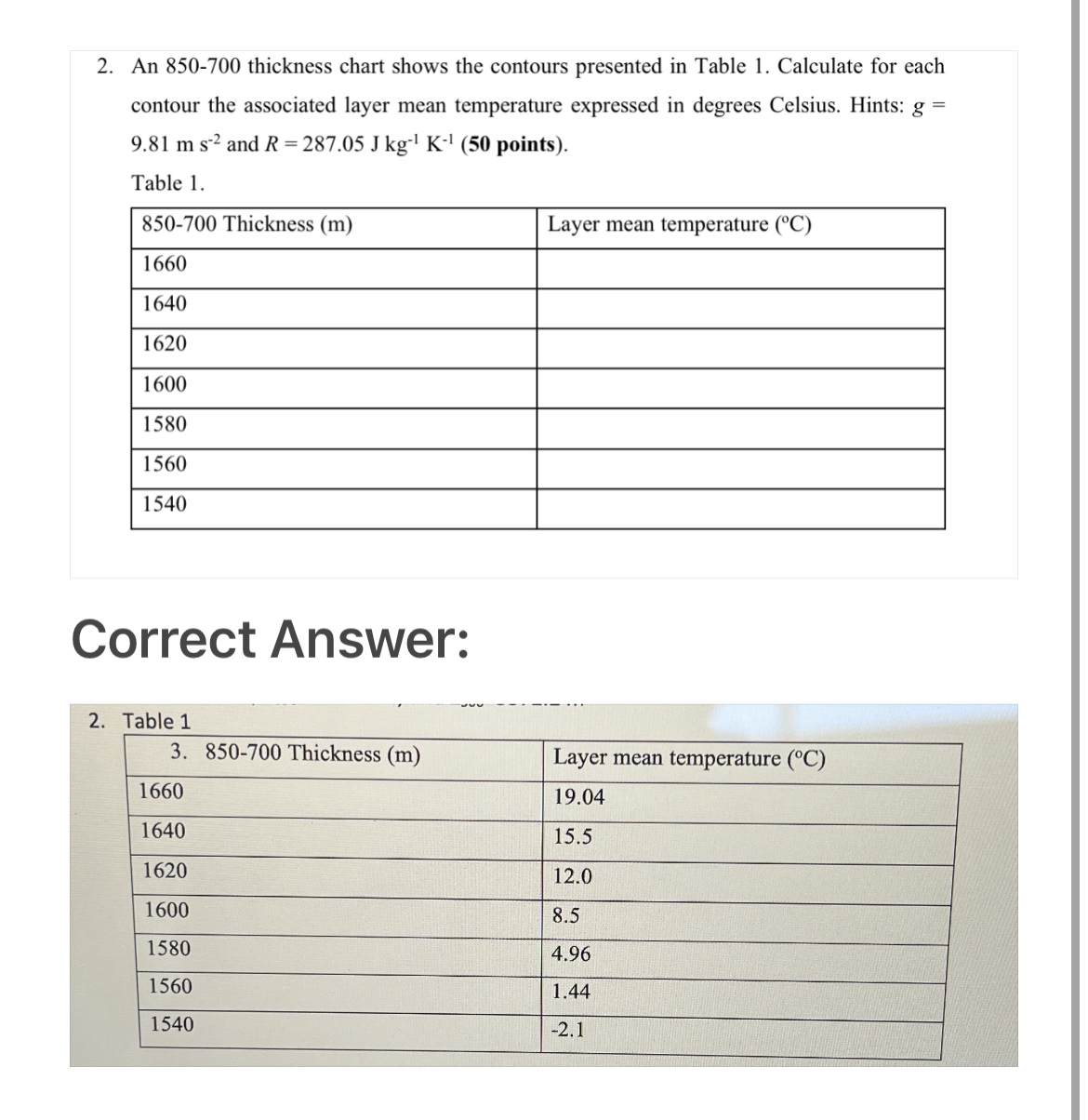 An 8 5 0 - 7 0 0 thickness chart shows the