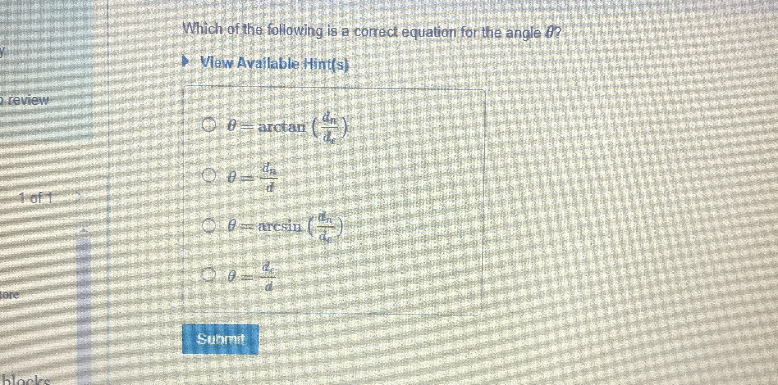 Which of the following is a correct equation for