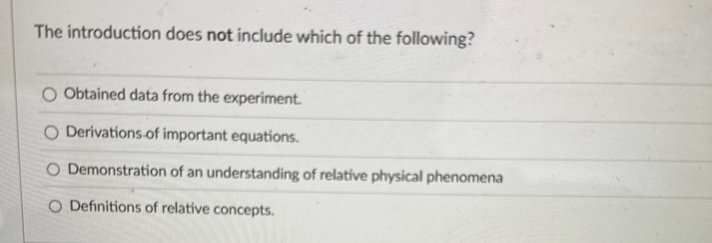 The introduction does not include which of the