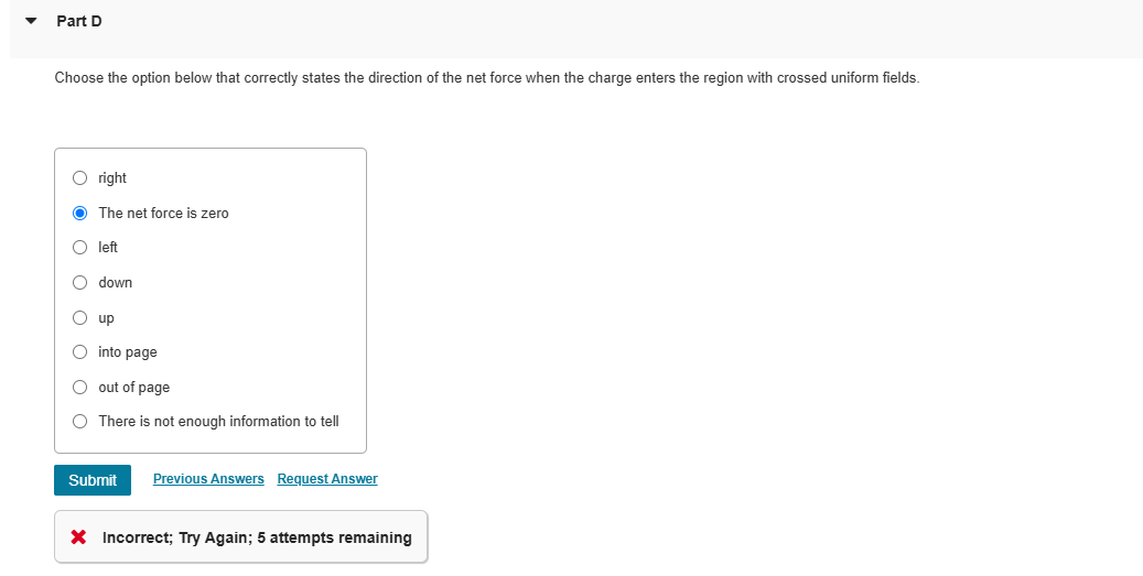 Part D Choose the option below that correctly