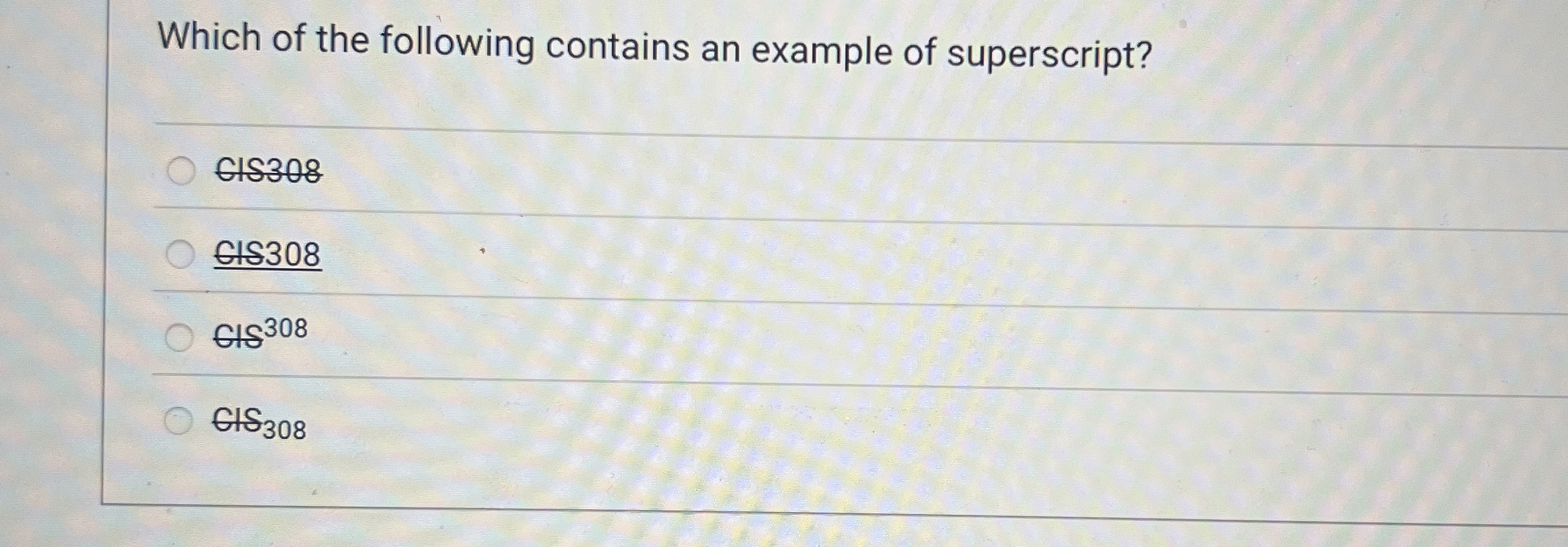 Which of the following contains an example of