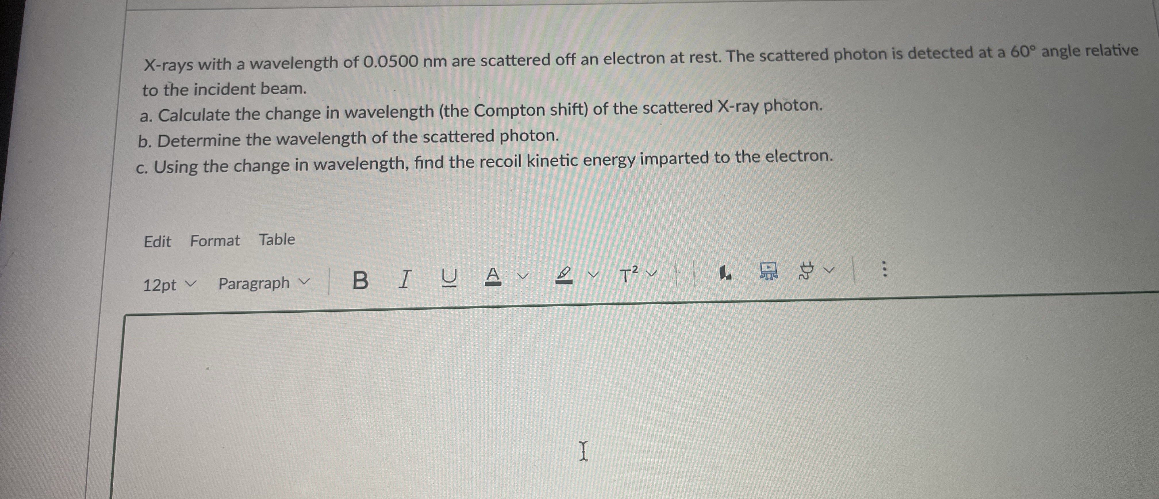 x - rays with a wavelength of 0 . 0 5 0 0 nm are