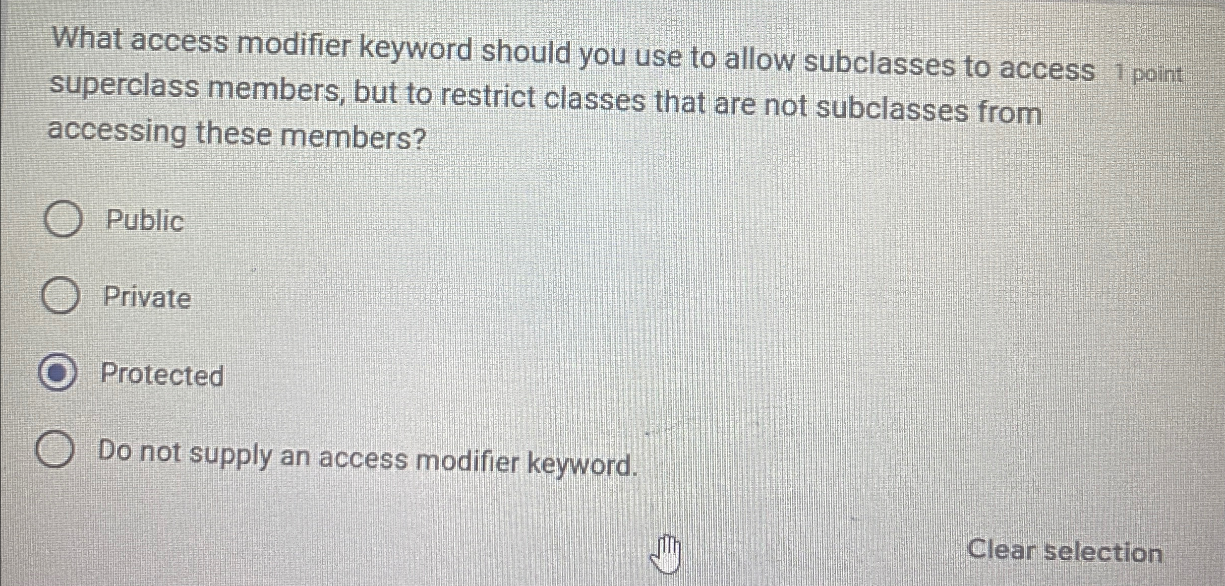 What access modifier keyword should you use to