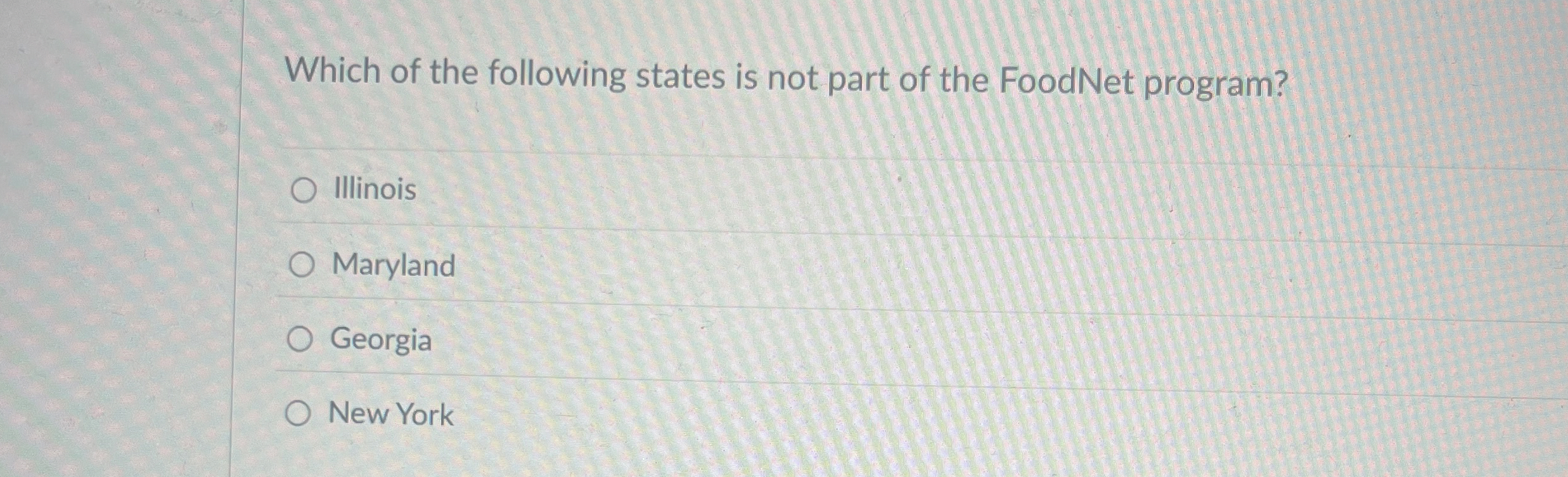 Which of the following states is not part of the