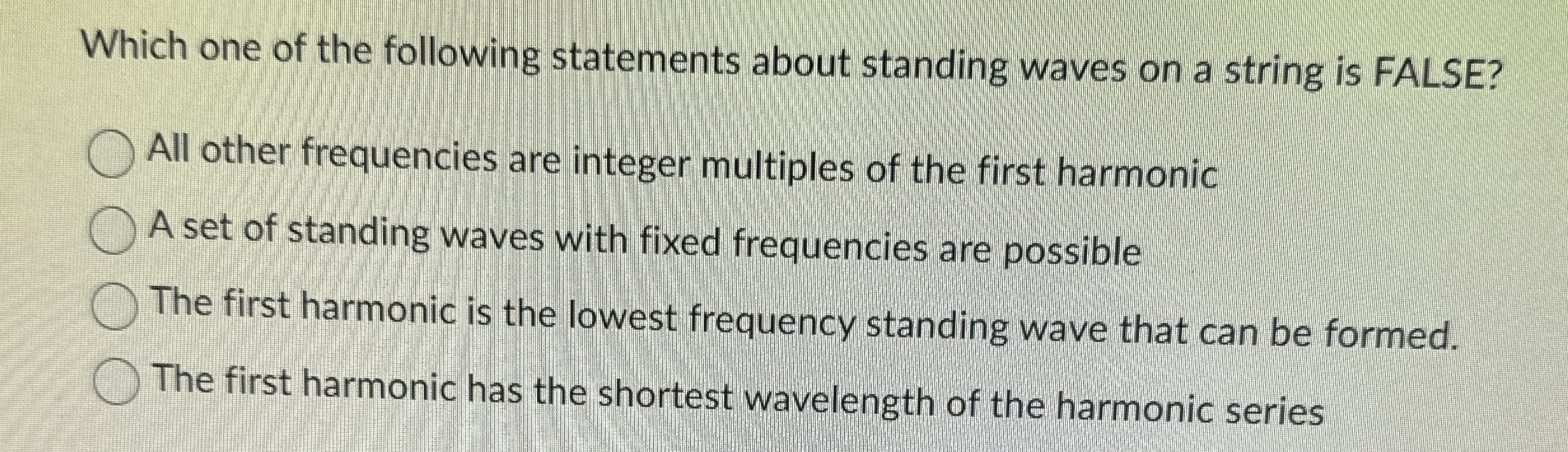 Which one of the following statements about