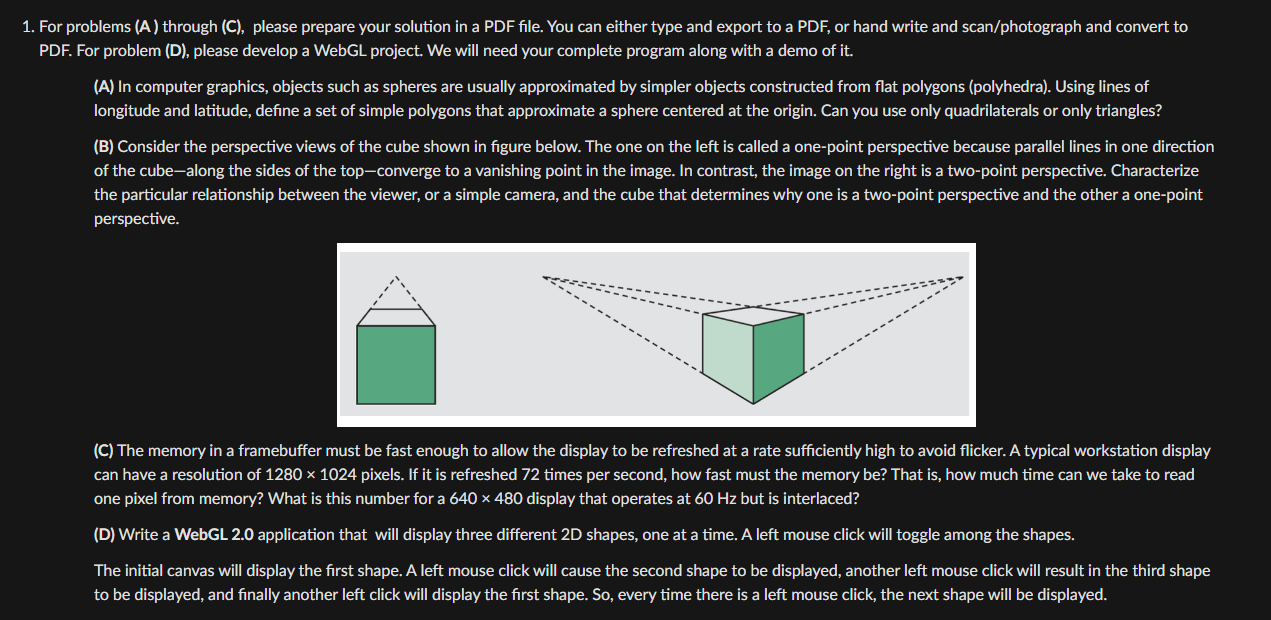 For problems ( A ) through ( C ) , please prepare