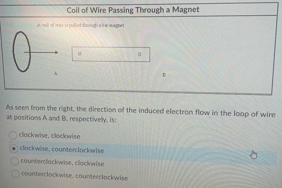 Coil of Wire Passing Through a Magnet A coil of
