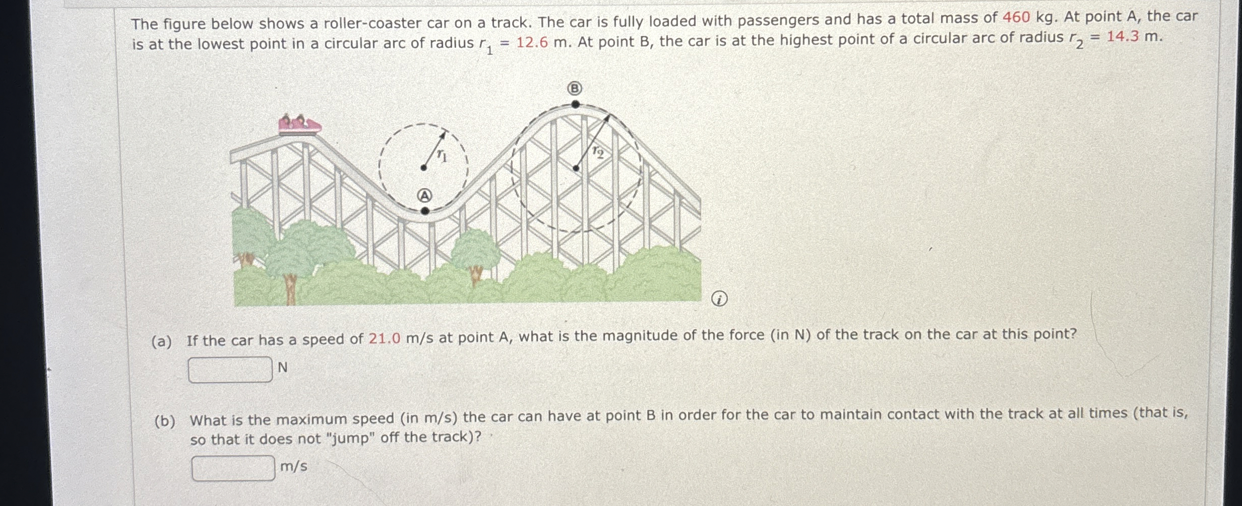 The figure below shows a roller - coaster car on