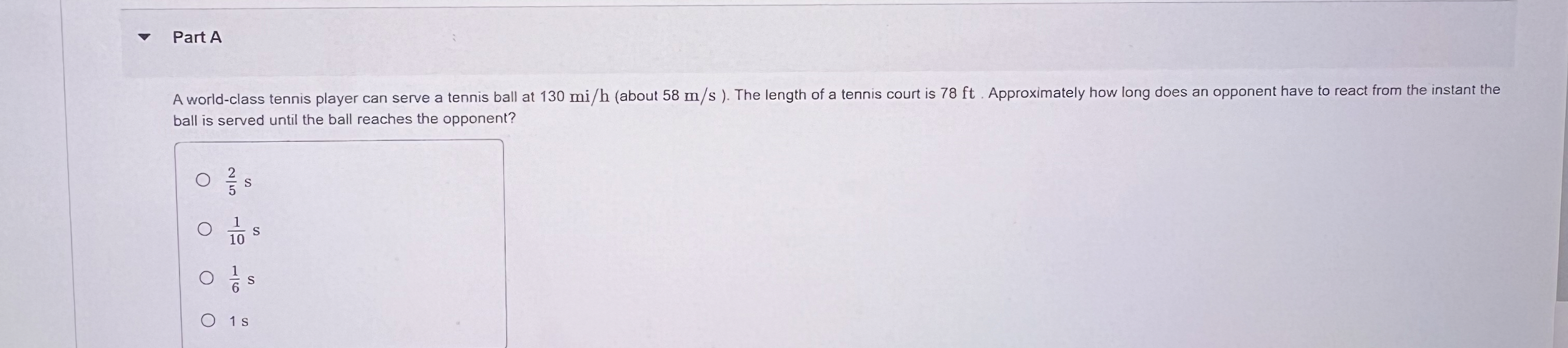 Part A ball is served until the ball reaches the