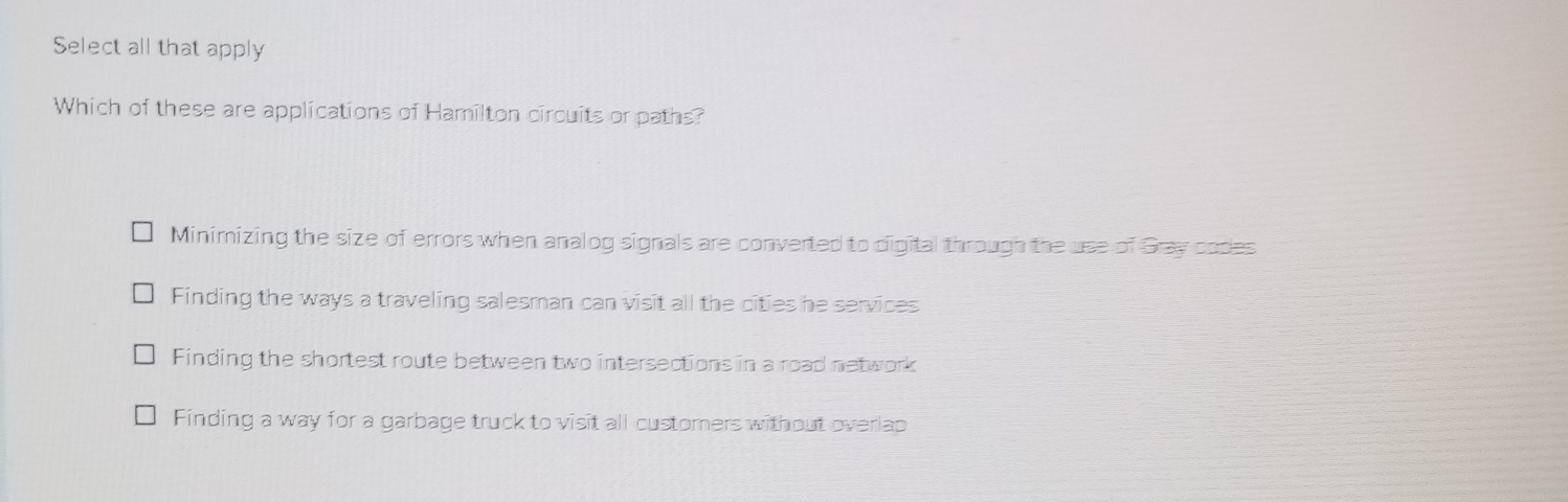 Select all that apply Which of these are