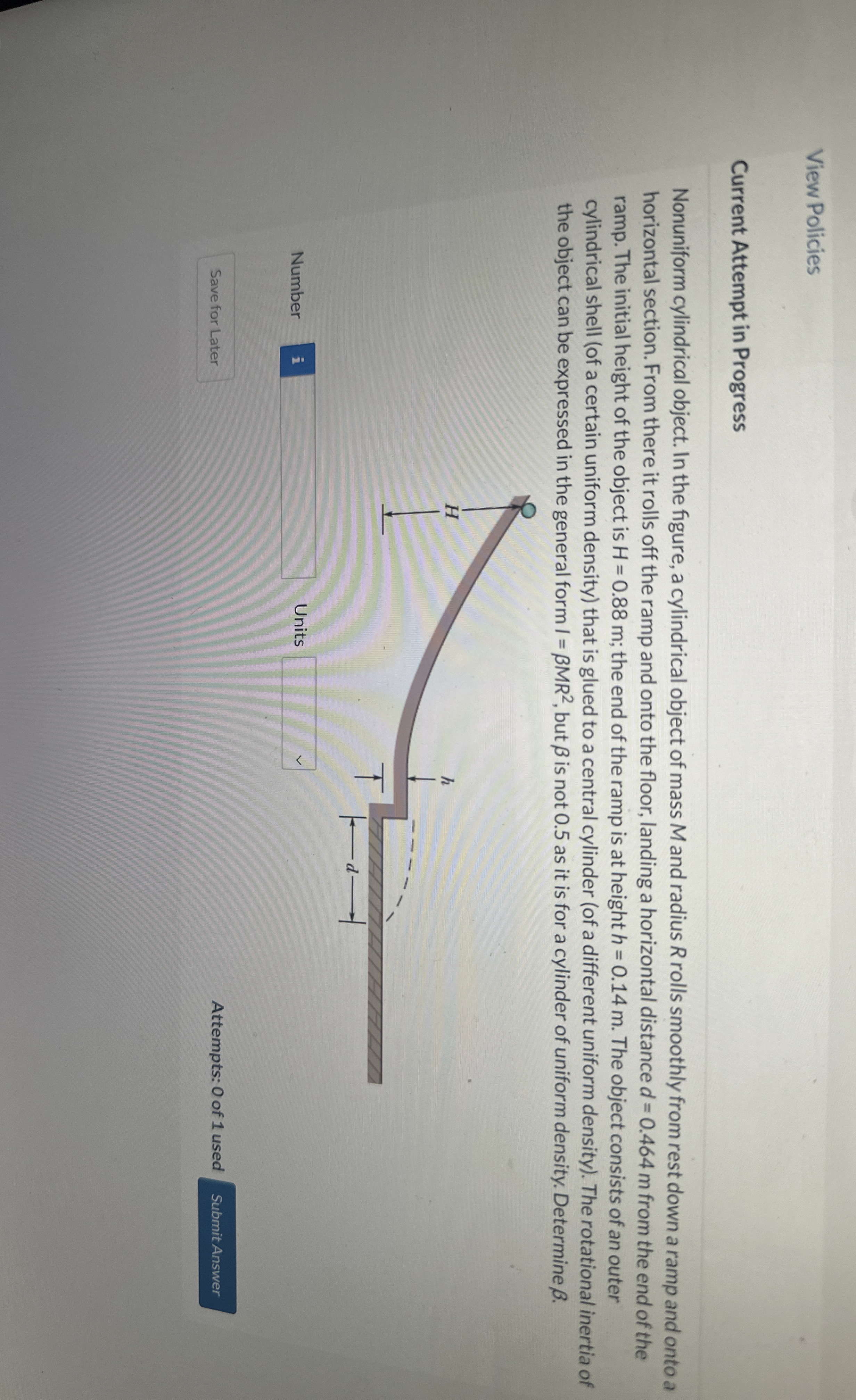 Nonuniform cylindrical object. In the figure, a
