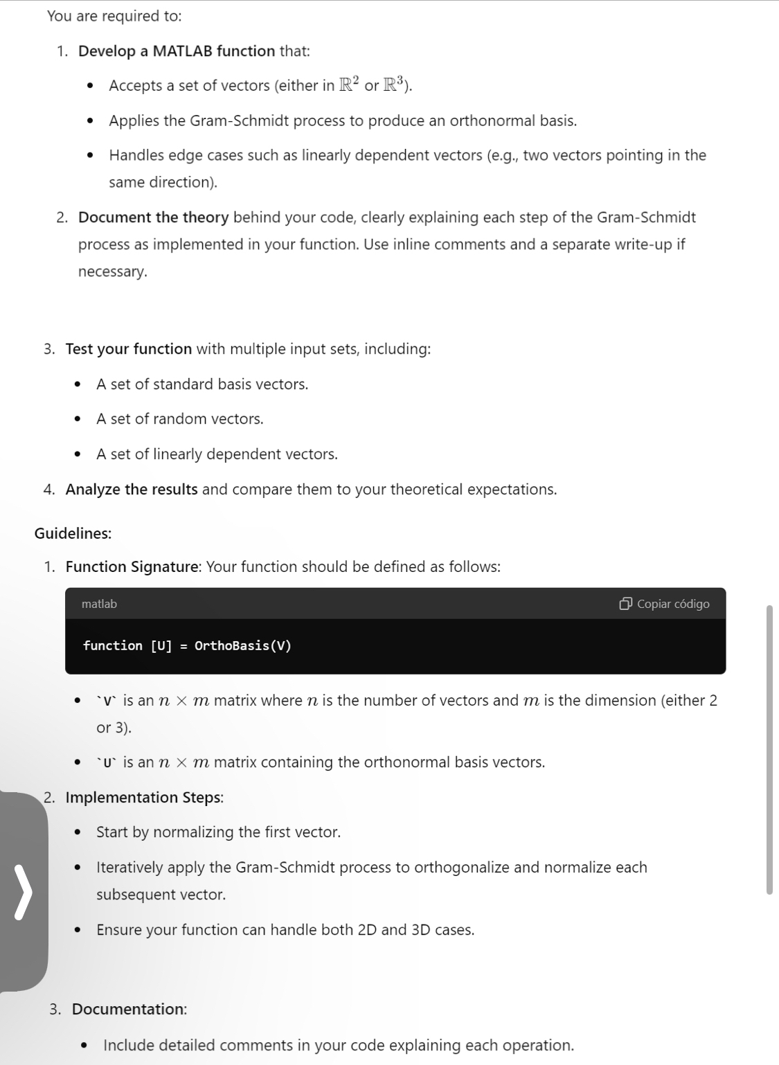 You are required to: Develop a MATLAB function
