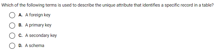 Which of the following terms is used to describe