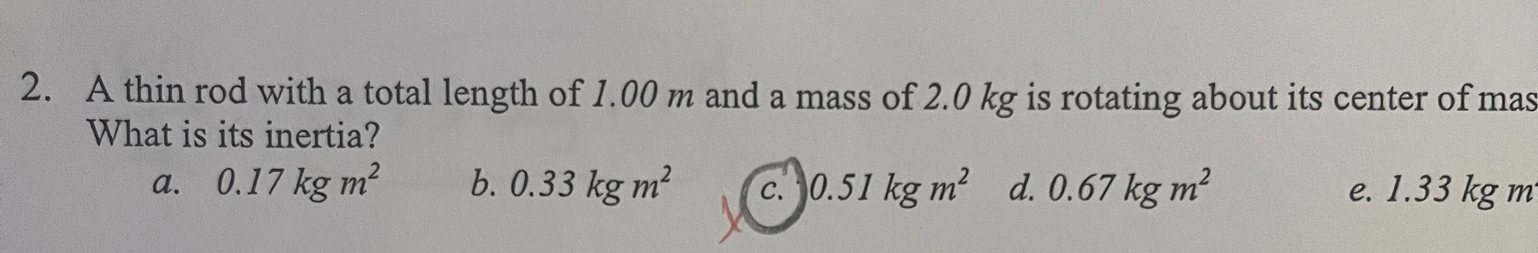 A thin rod with a total length of 1 . 0 0 m and a