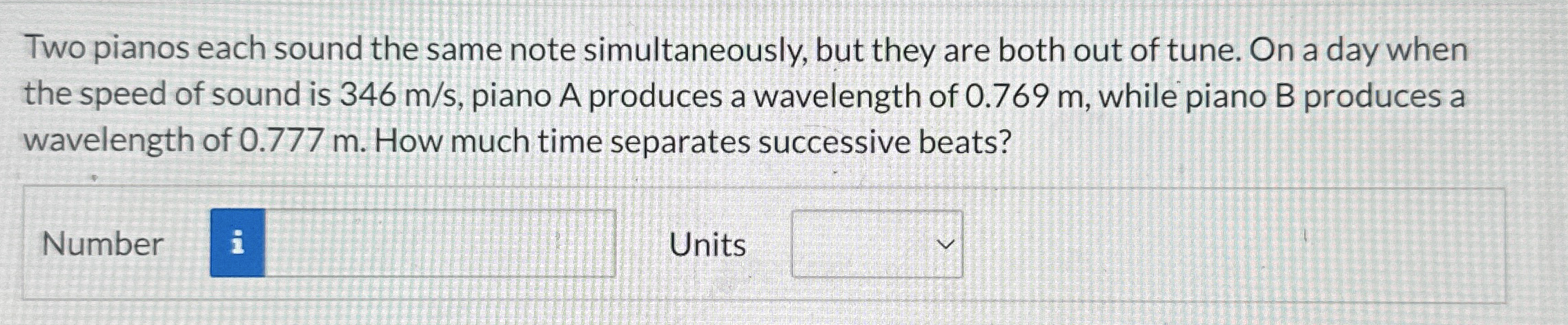 Two pianos each sound the same note