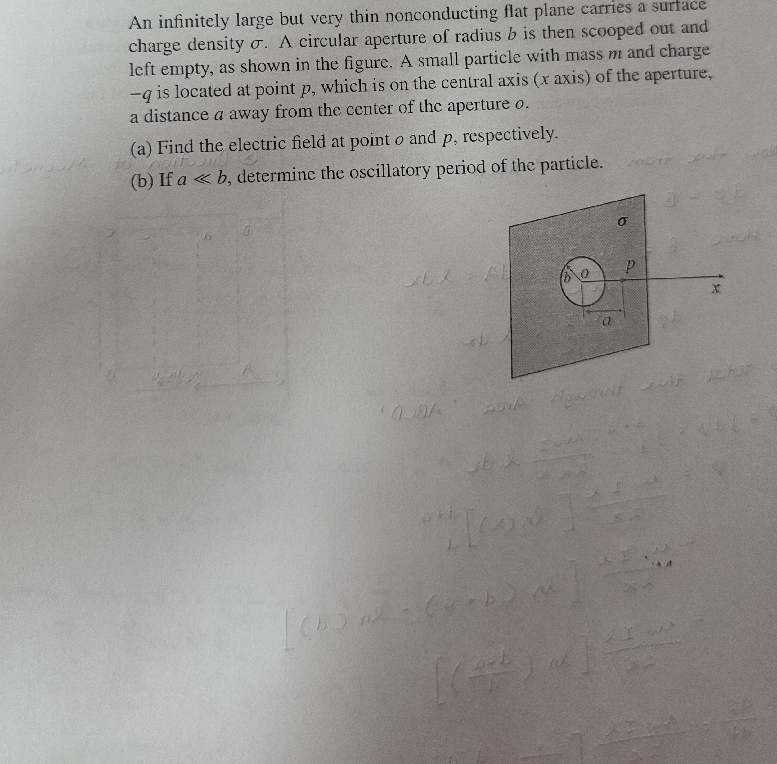 An infinitely large but very thin nonconducting