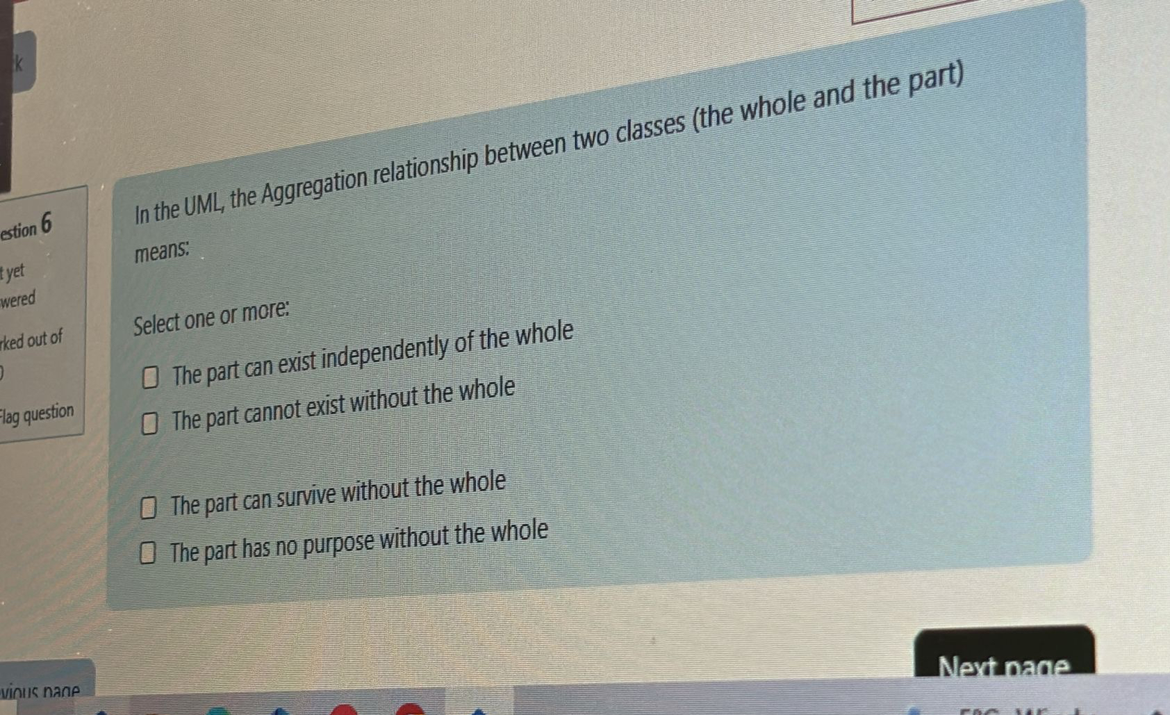 In the UML, the Aggregation relationship between