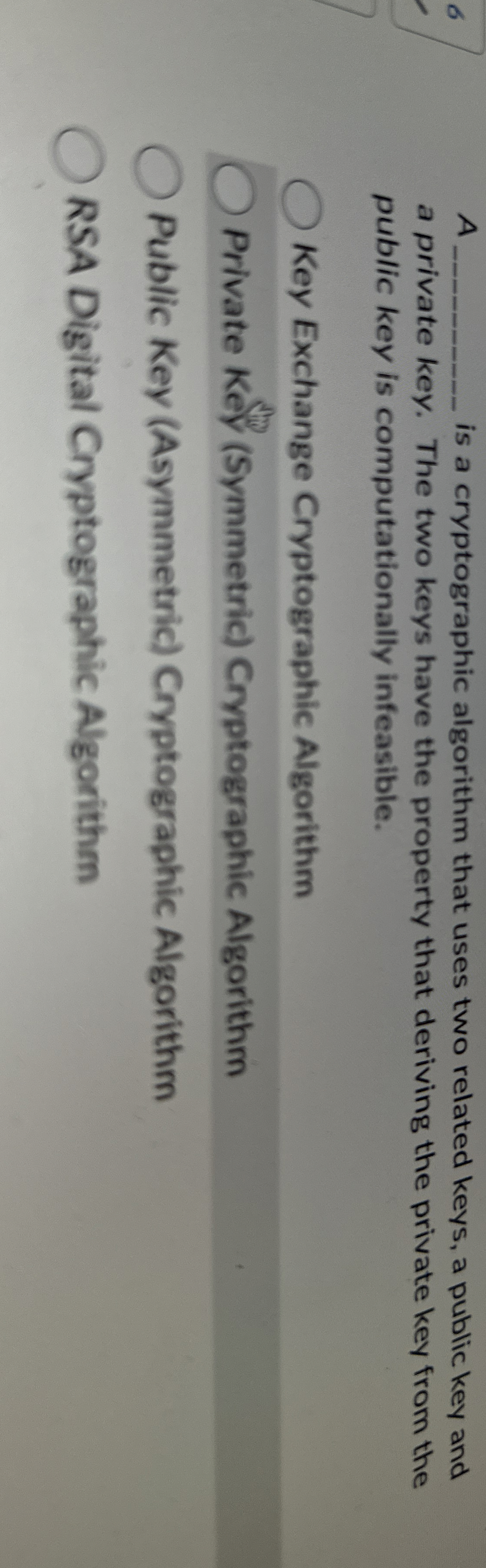 A q , is a cryptographic algorithm that uses two