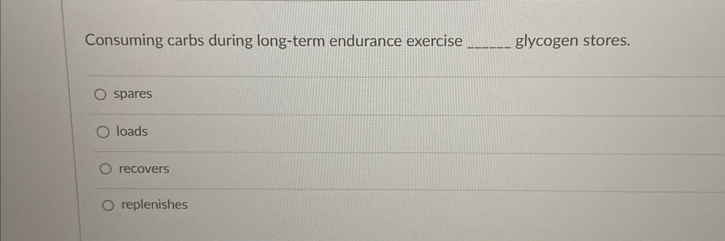 Consuming carbs during long - term endurance