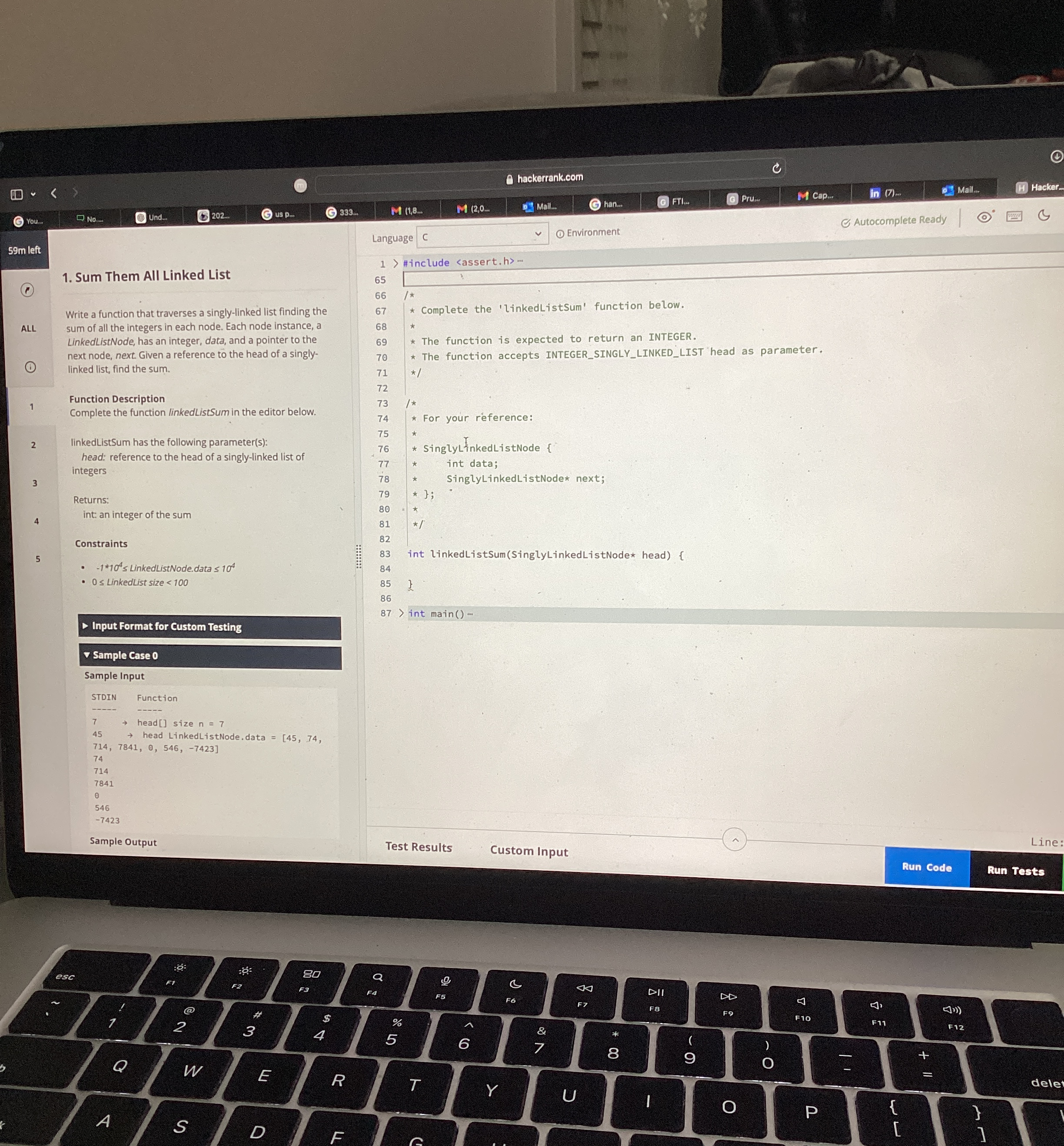 5 9 mleft Sum Them All Linked List Write a