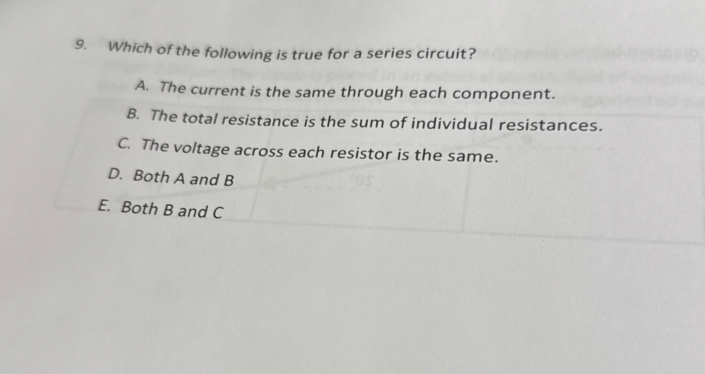 Which of the following is true for a series