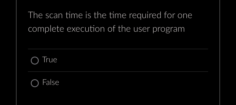 The scan time is the time required for one