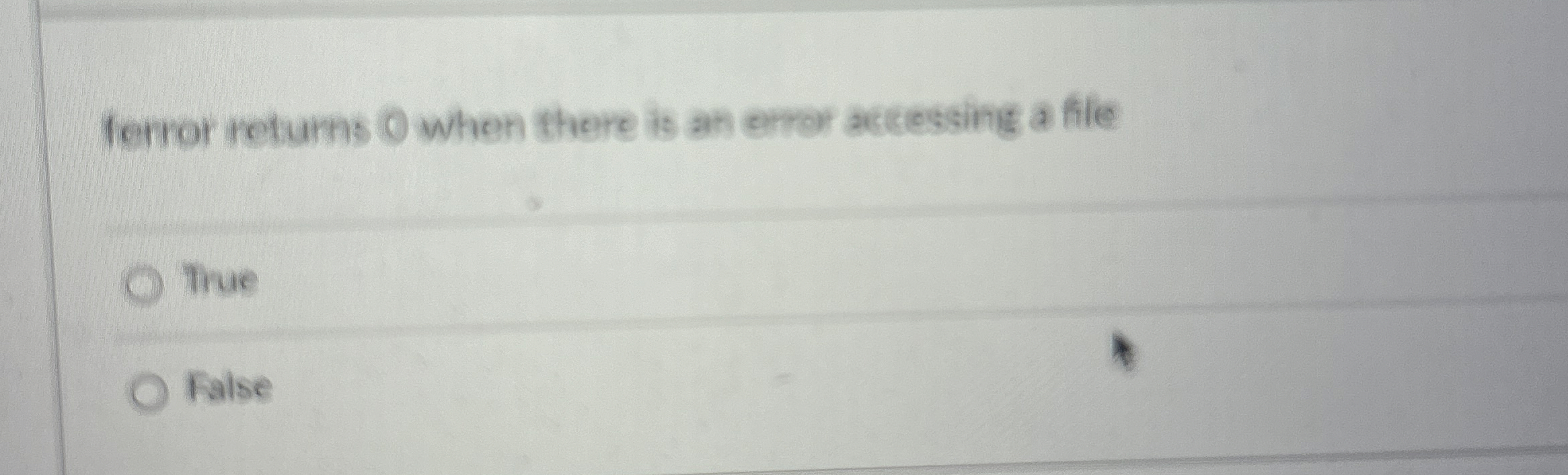 ferror returns 0 when there is an error accessing