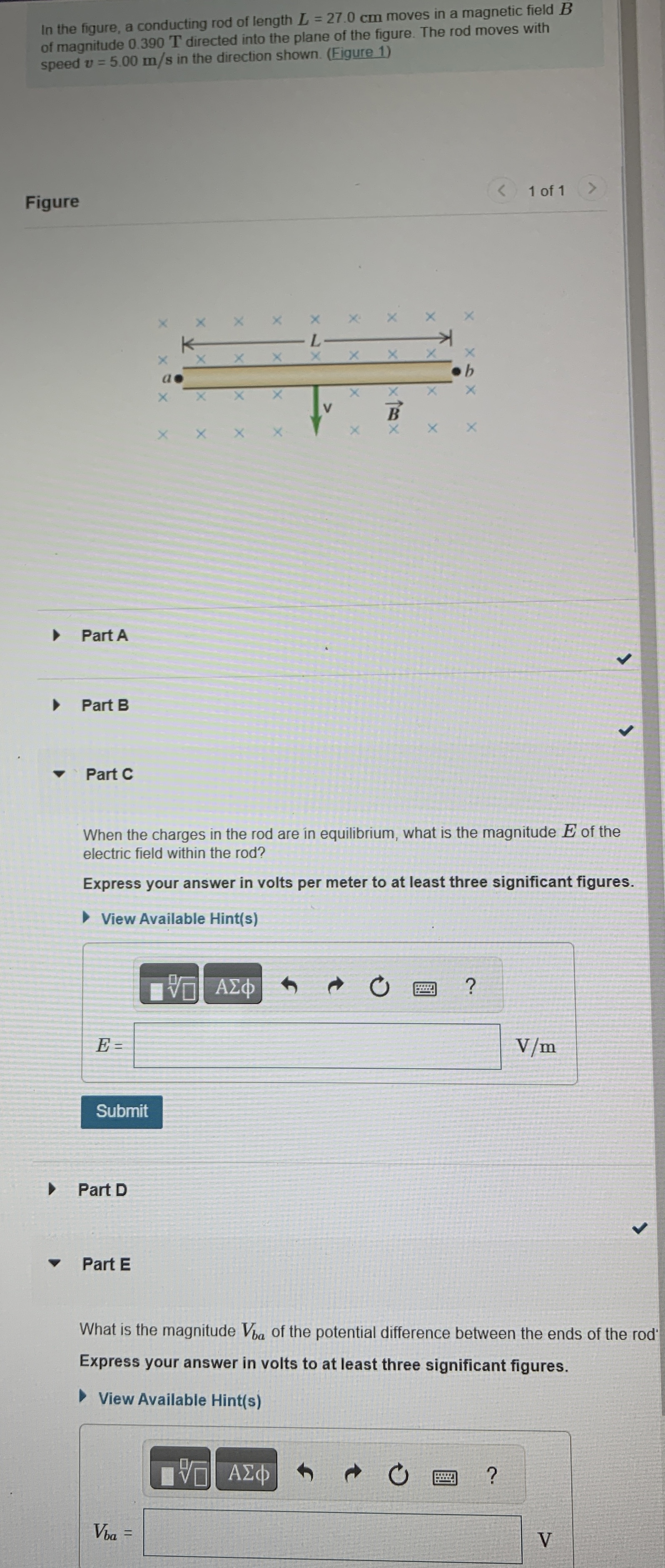 In the figure, a conducting rod of length L = 2 7