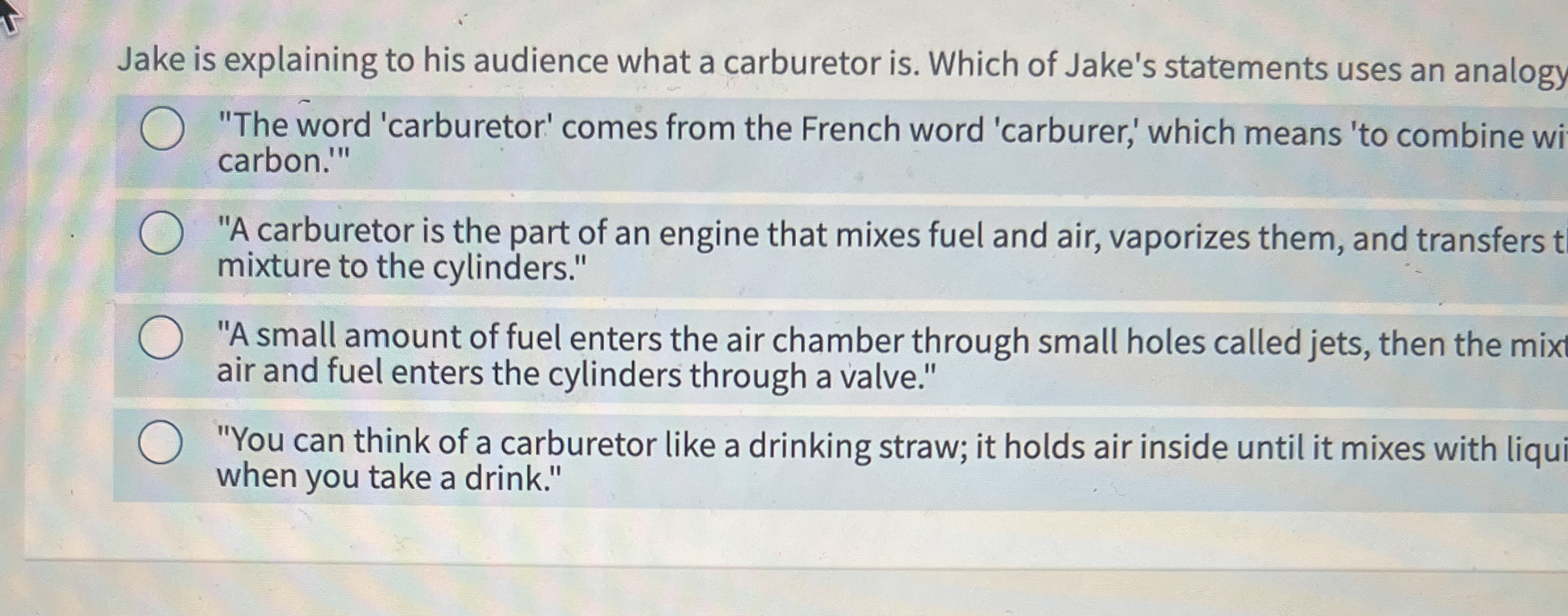 Jake is explaining to his audience what a