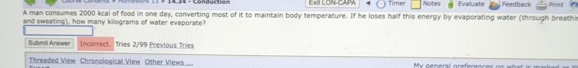 A man consumes 2 0 0 0 kcal of food in one day,