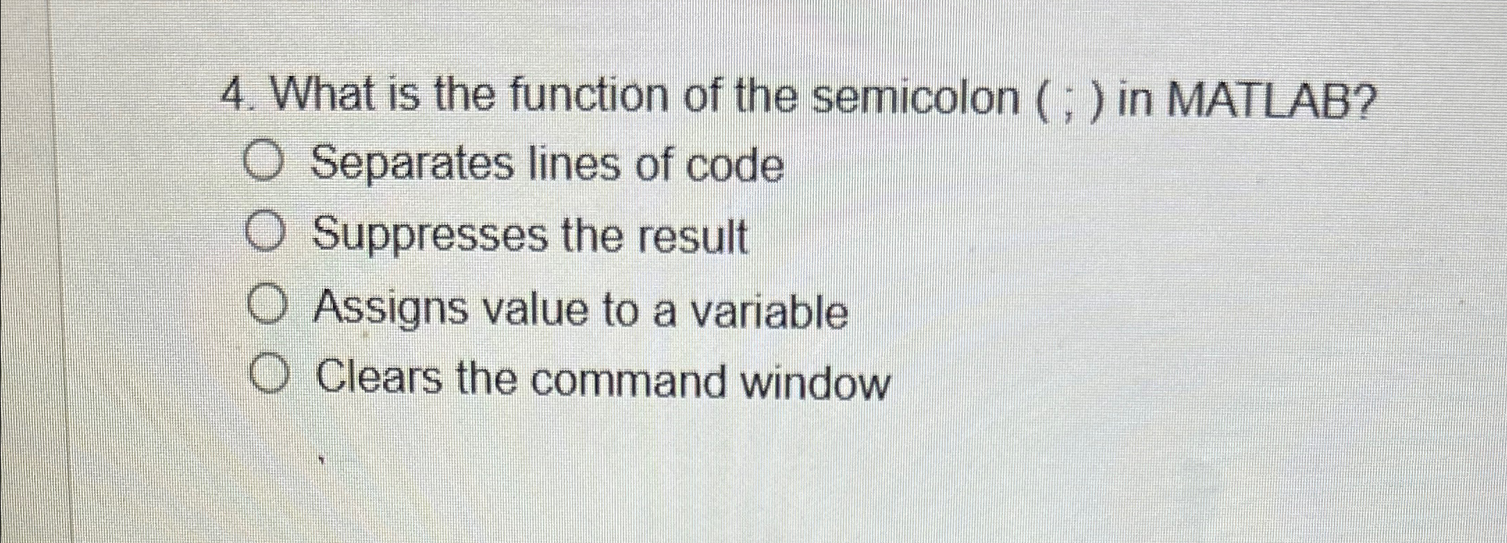 What is the function of the semicolon ( ; ) in