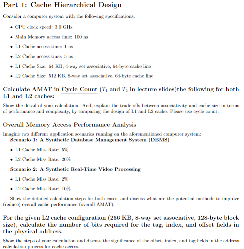 Calculate AMAT in Cycle Count ( T 1 and T 2 in
