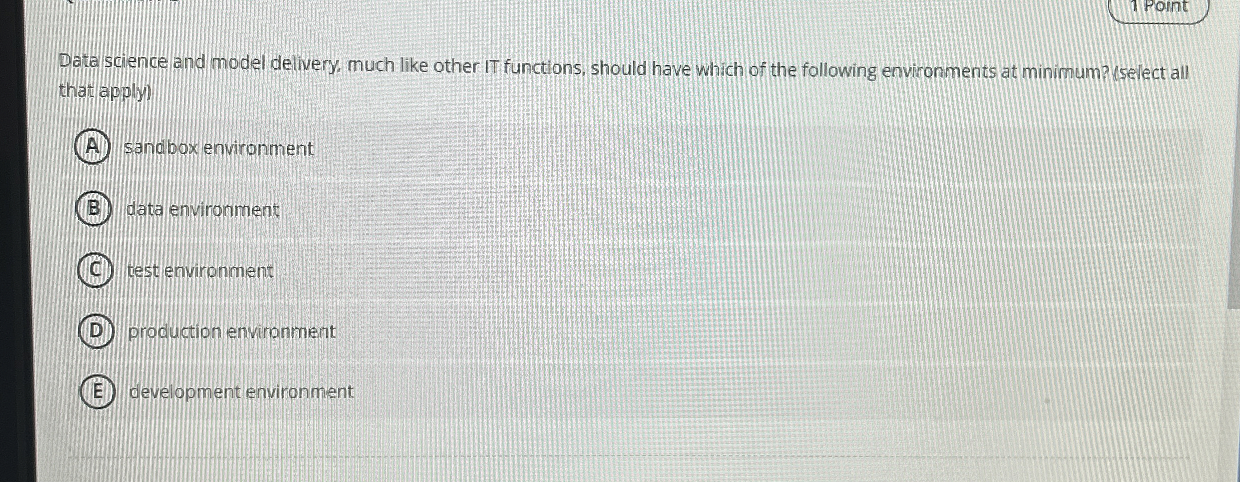 1 Point Data science and model delivery, much