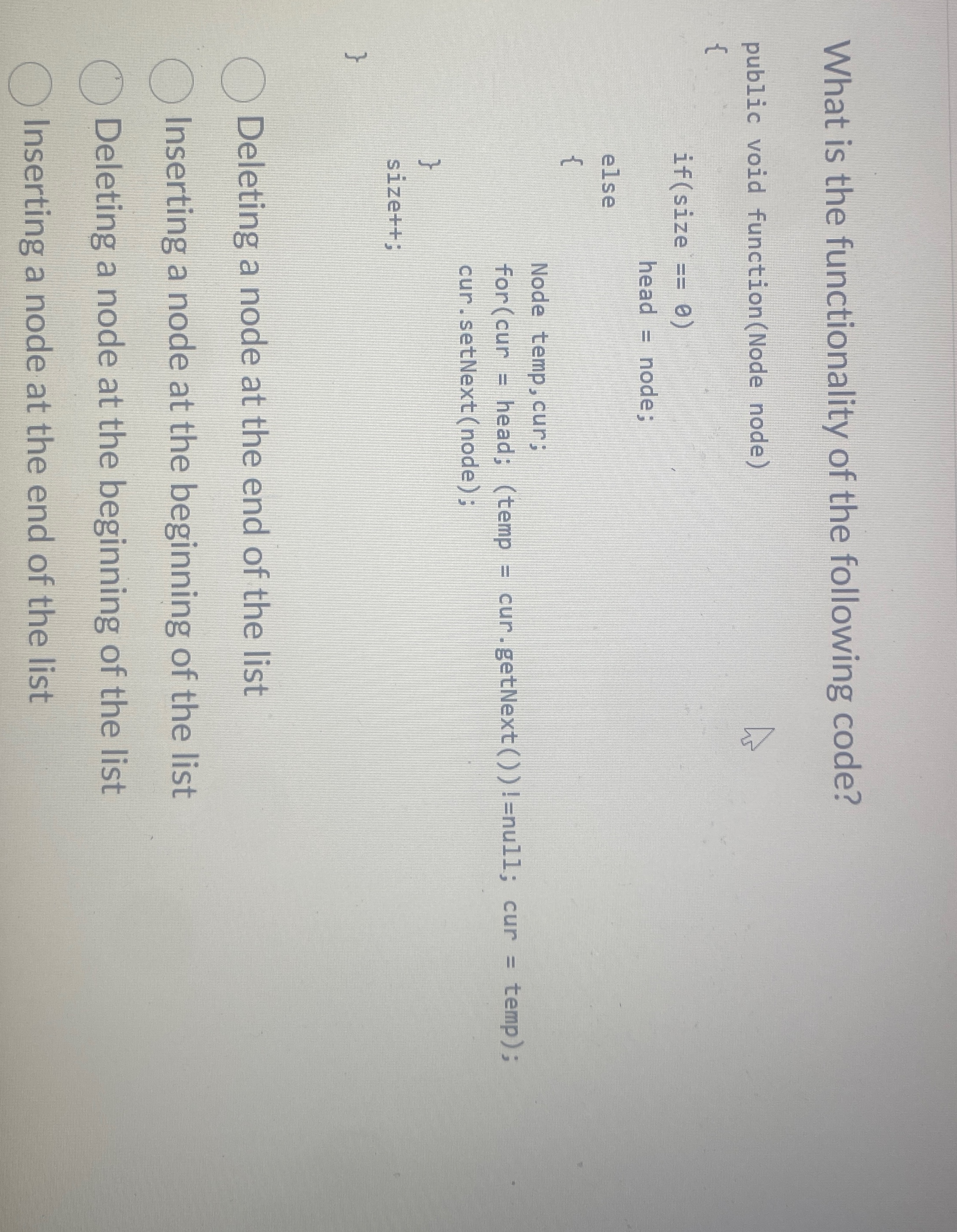 What is the functionality of the following