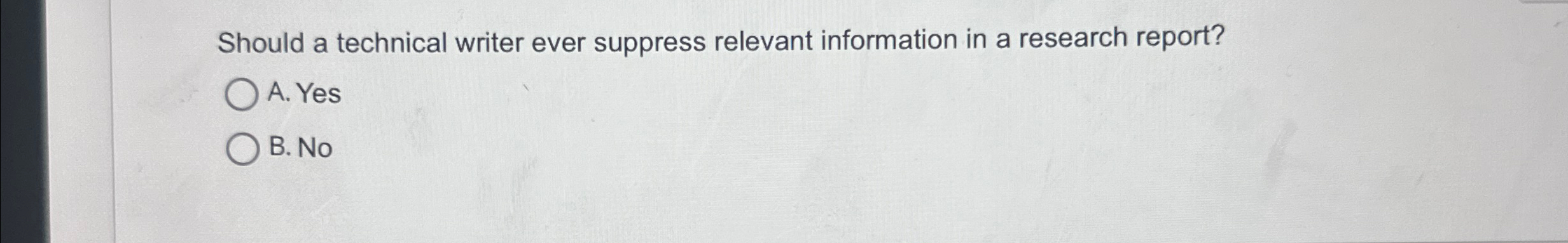 Should a technical writer ever suppress relevant