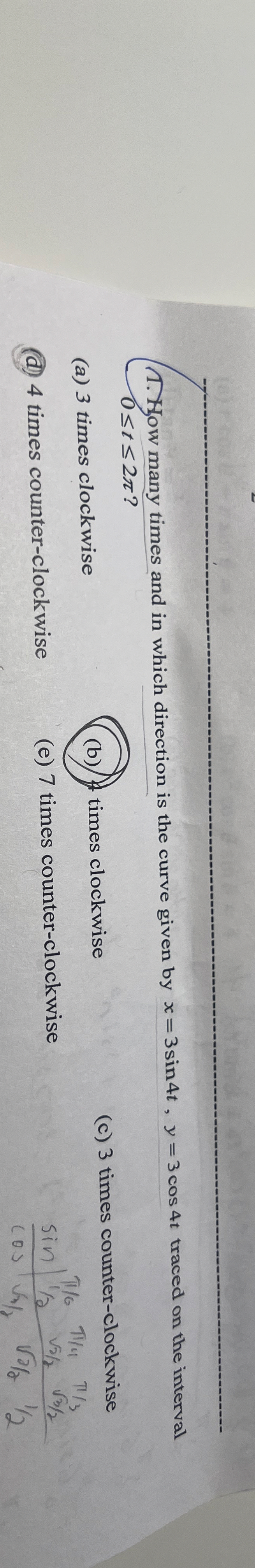 T . How many times and in which direction is the