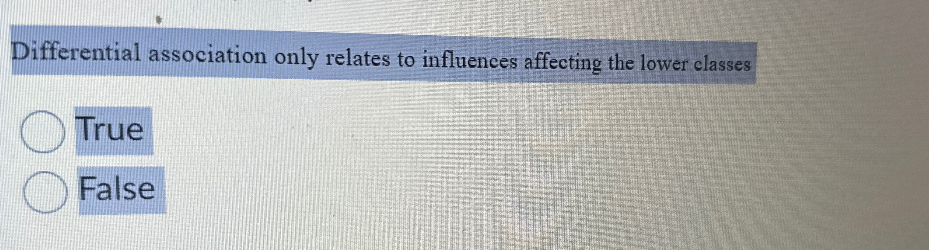 Differential association only relates to