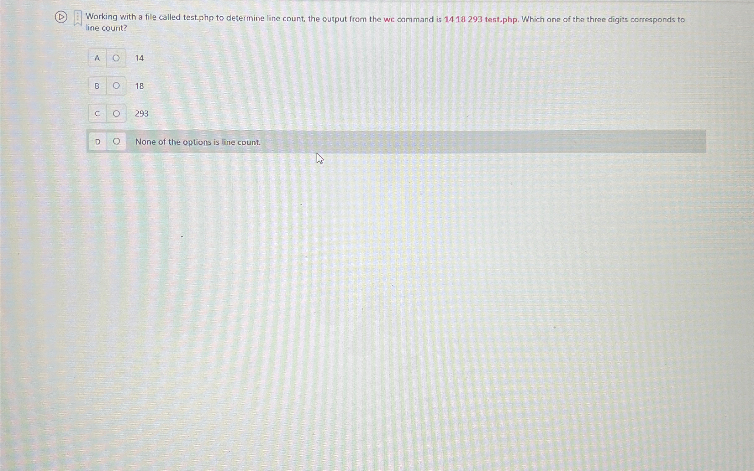 ( D ) Working with a file called test.php to