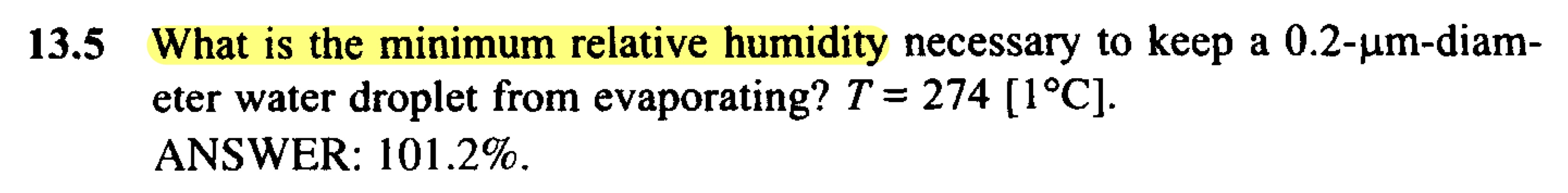 1 3 . 5 What is the minimum relative humidity