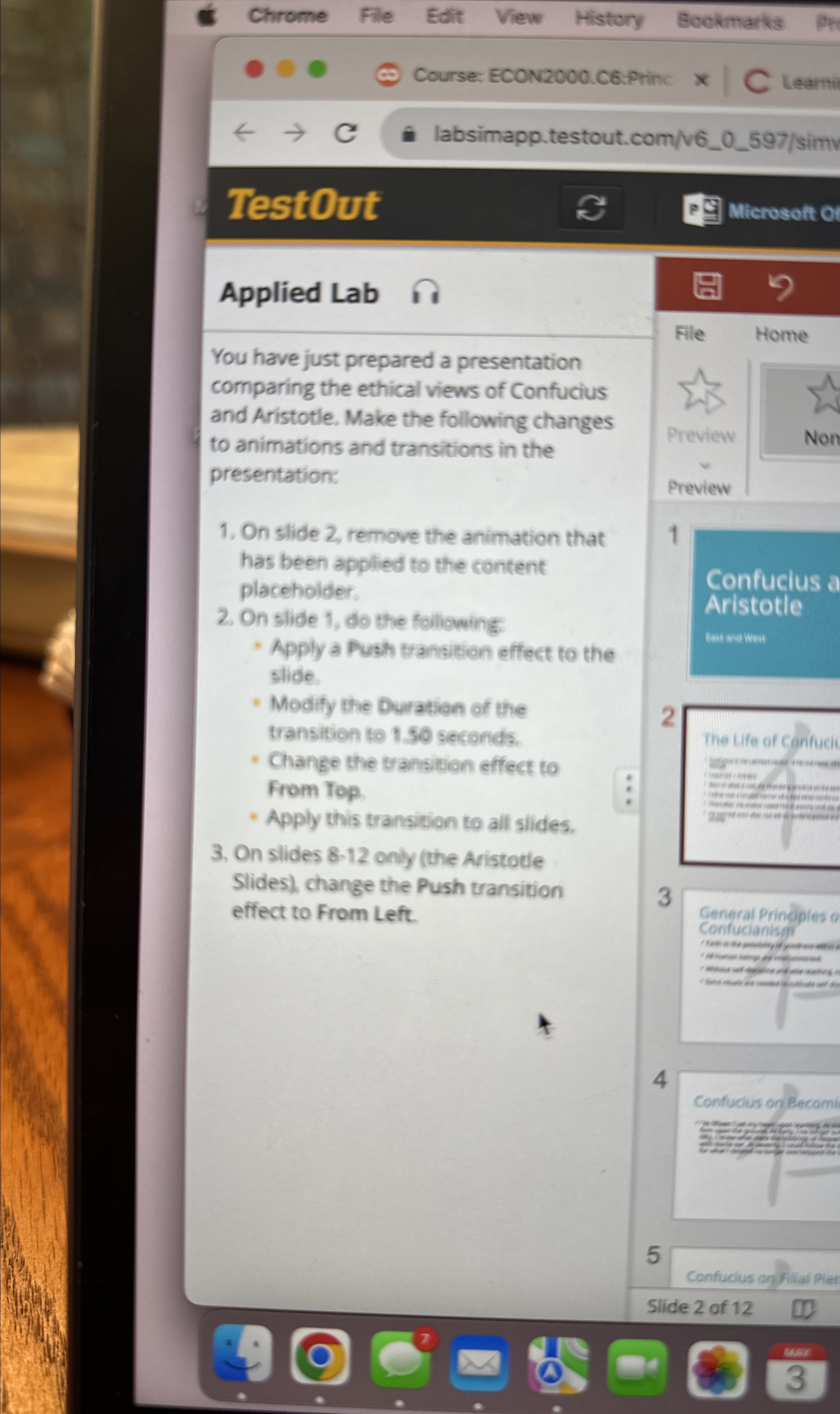 Chrome File Edit Vieve History Bookmarks Course: