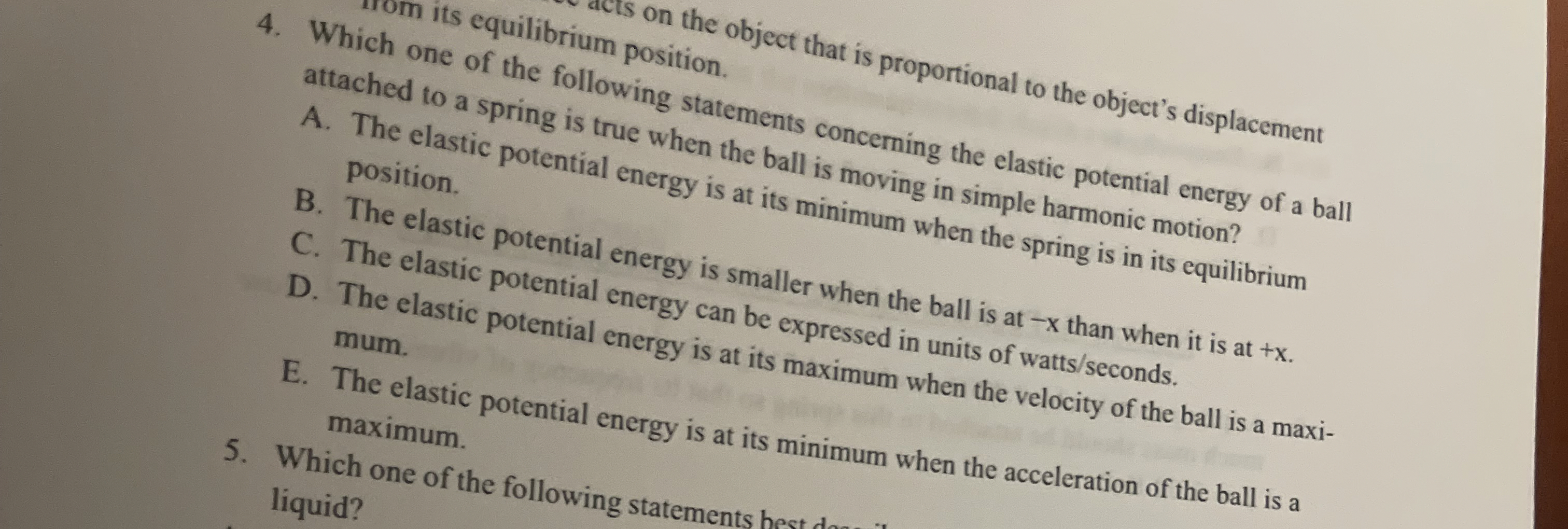 Which its equilibrium position attach one of the