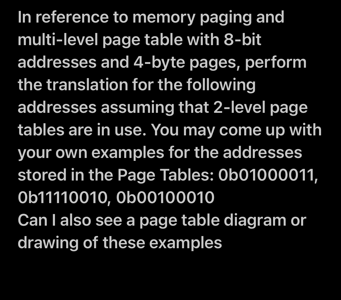 In reference to memory paging and multi - level