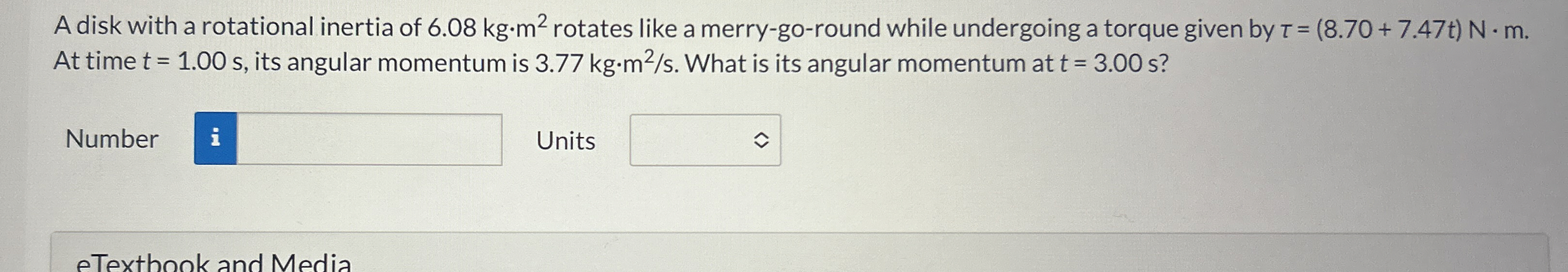 A disk with a rotational inertia of 6 . 0 8 k g *