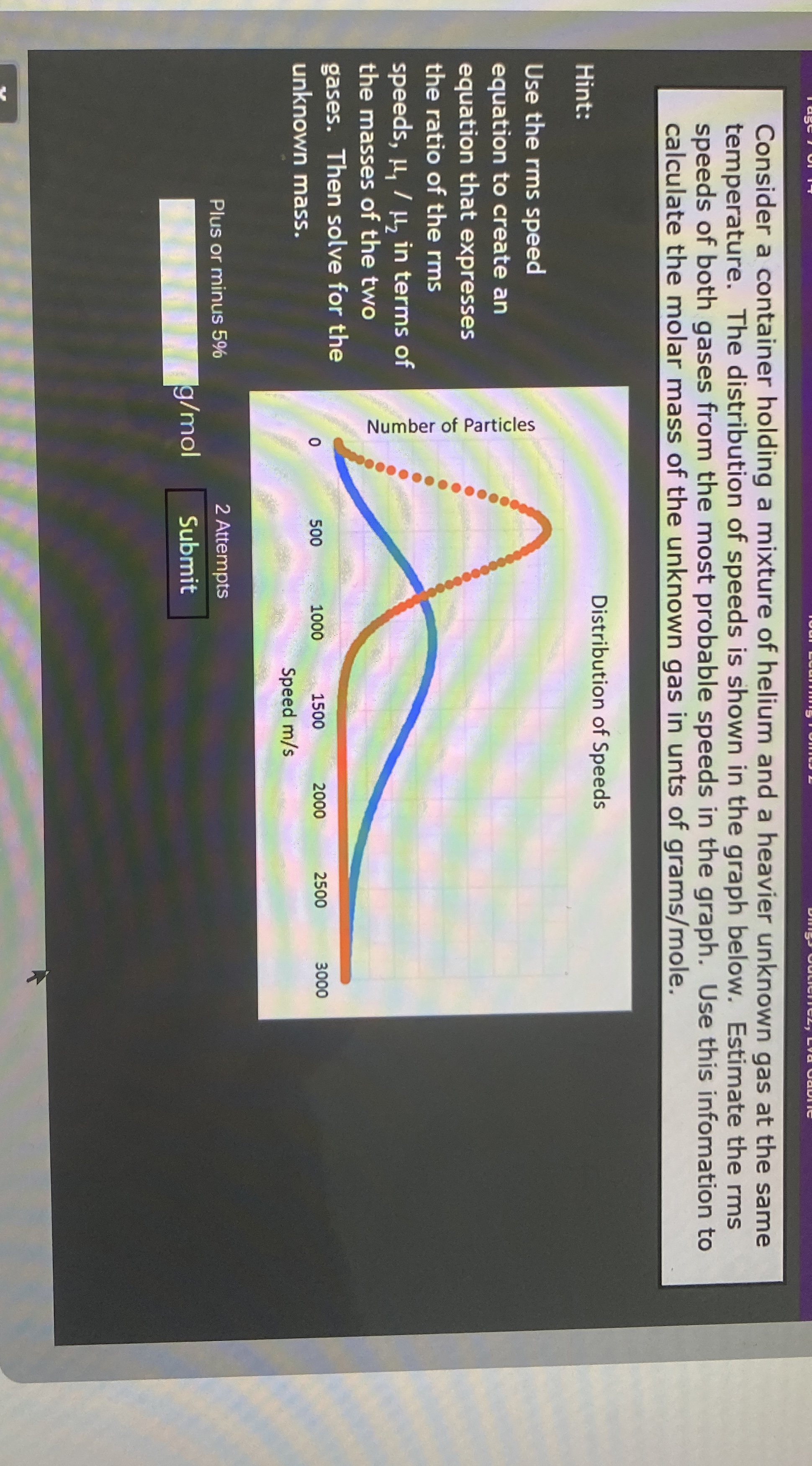 Consider a container holding a mixture of helium