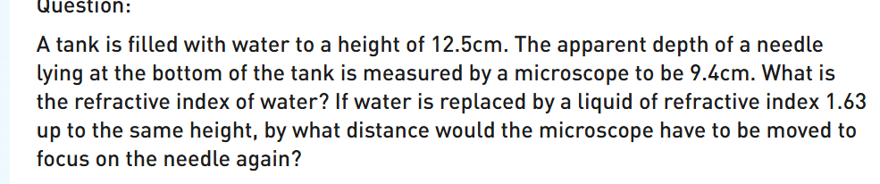 A tank is filled with water to a height of 1 2 .